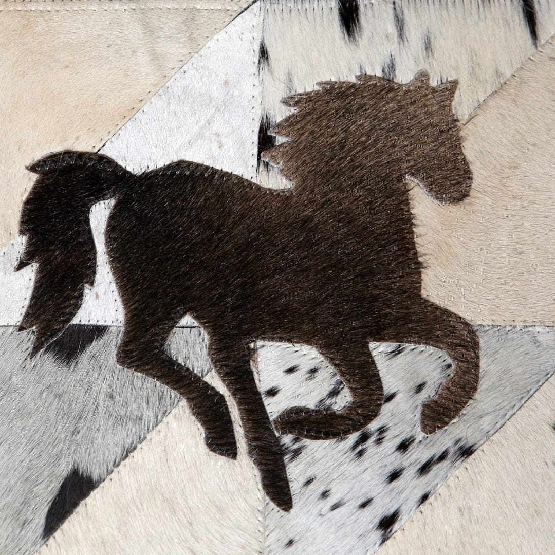 Horse Patch Leather Rug Cow Skin Small Pattern Patchwork Handmade With Genuine Leather