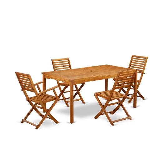 Wooden Patio Set Natural Oil, CMBS52CANA