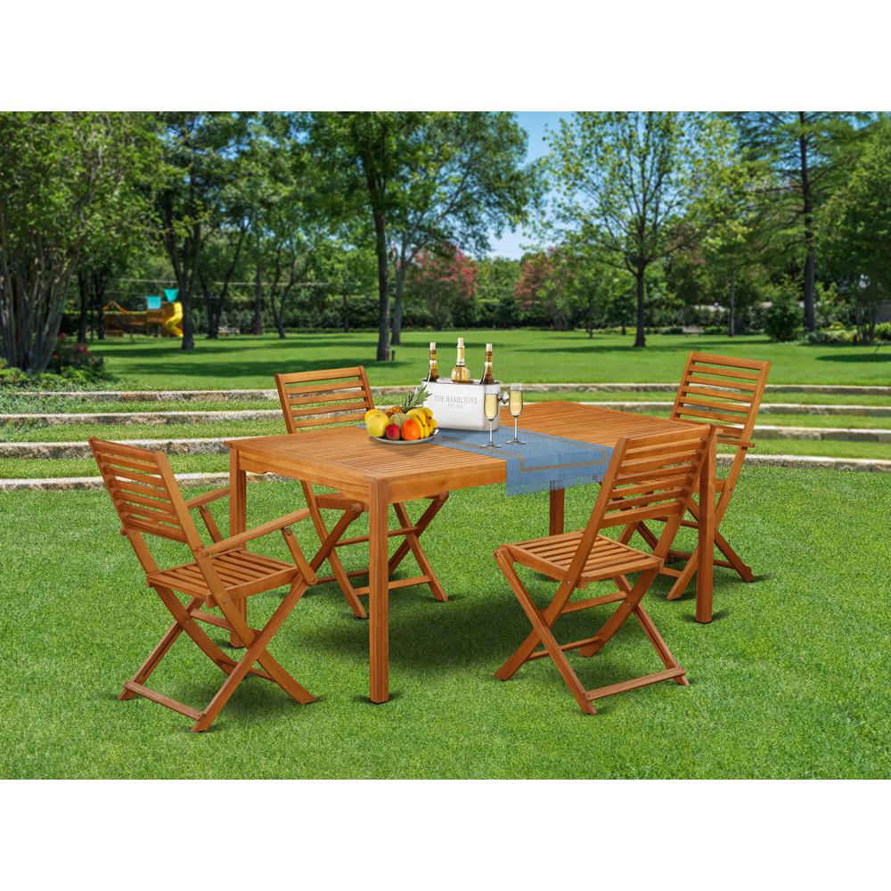 Wooden Patio Set Natural Oil, CMBS52CANA