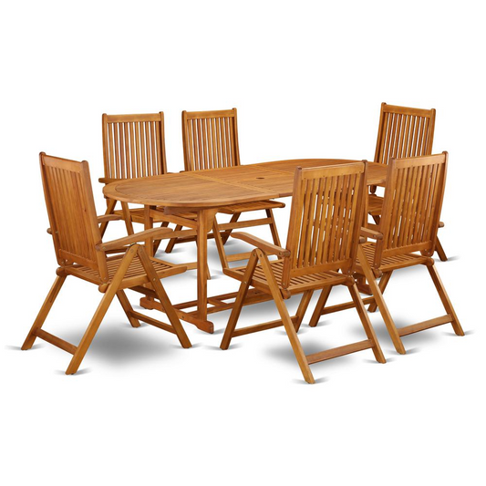 Wooden Patio Set Natural Oil - Outdoor Furniture Dining Set