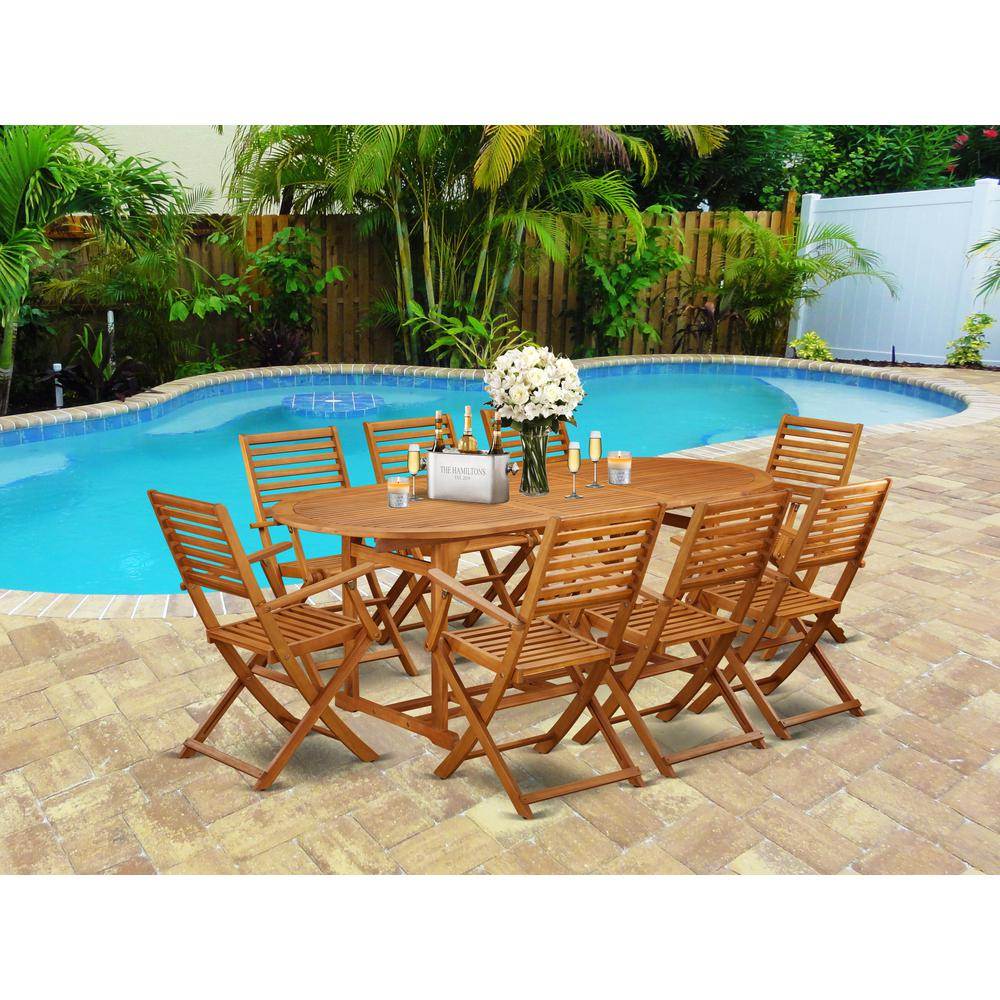 Wooden Patio Set Natural Oil, BSBS9CANA - Outdoor Furniture for Relaxed Entertaining