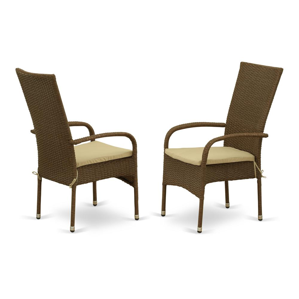 Wicker Patio Set Brown, JUOS5-02A