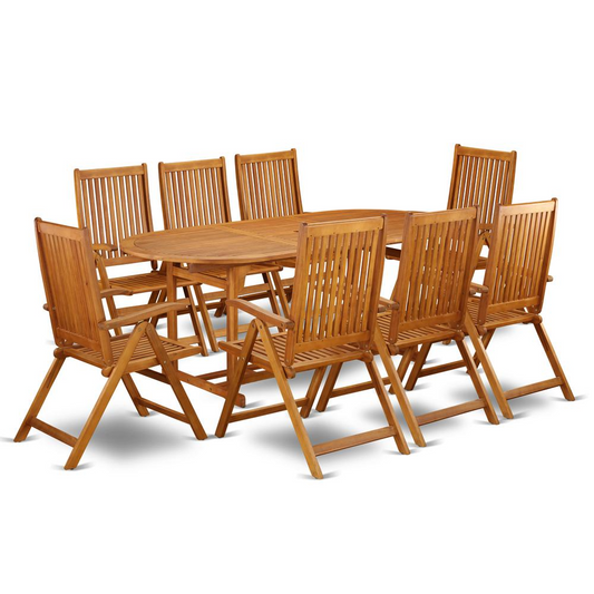 Wooden Patio Set Natural Oil | Outdoor-Furniture Dining Set