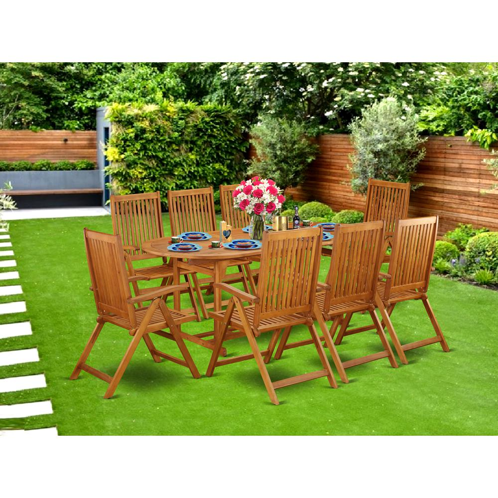 Wooden Patio Set Natural Oil | Outdoor-Furniture Dining Set