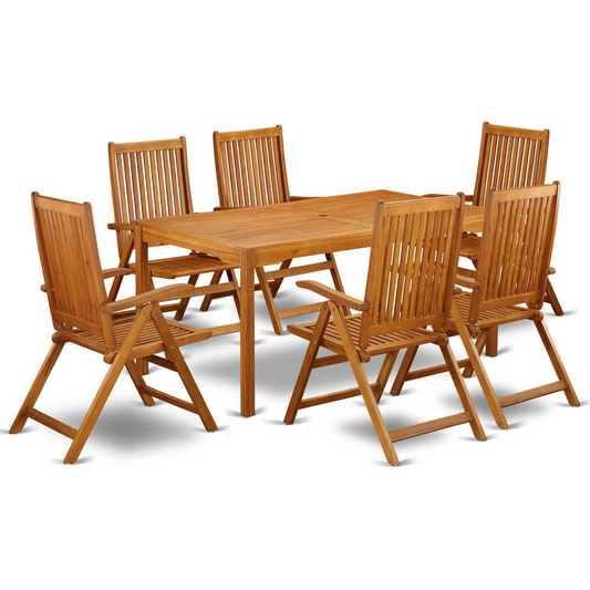 Wooden Patio Set Natural Oil, CMCN7NC5N