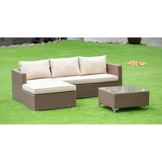 Contemporary Brown Wicker Patio Set | ACL3S02A