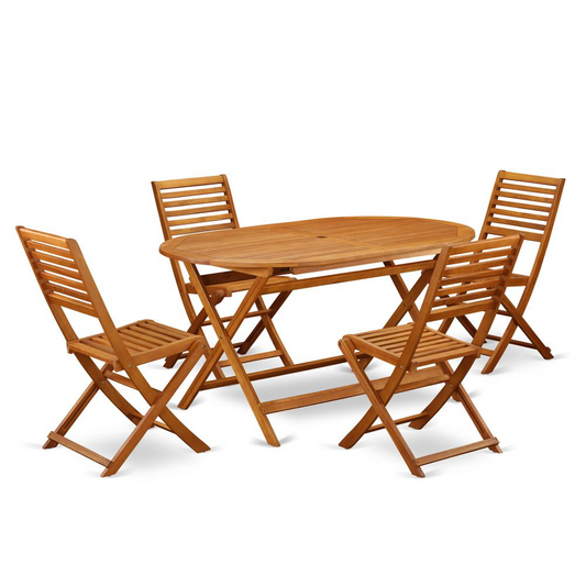 Wooden Patio Set Natural Oil, DIBS5CWNA