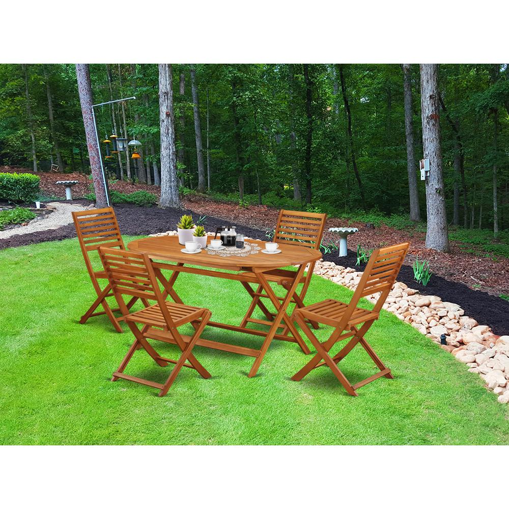 Wooden Patio Set Natural Oil, DIBS5CWNA