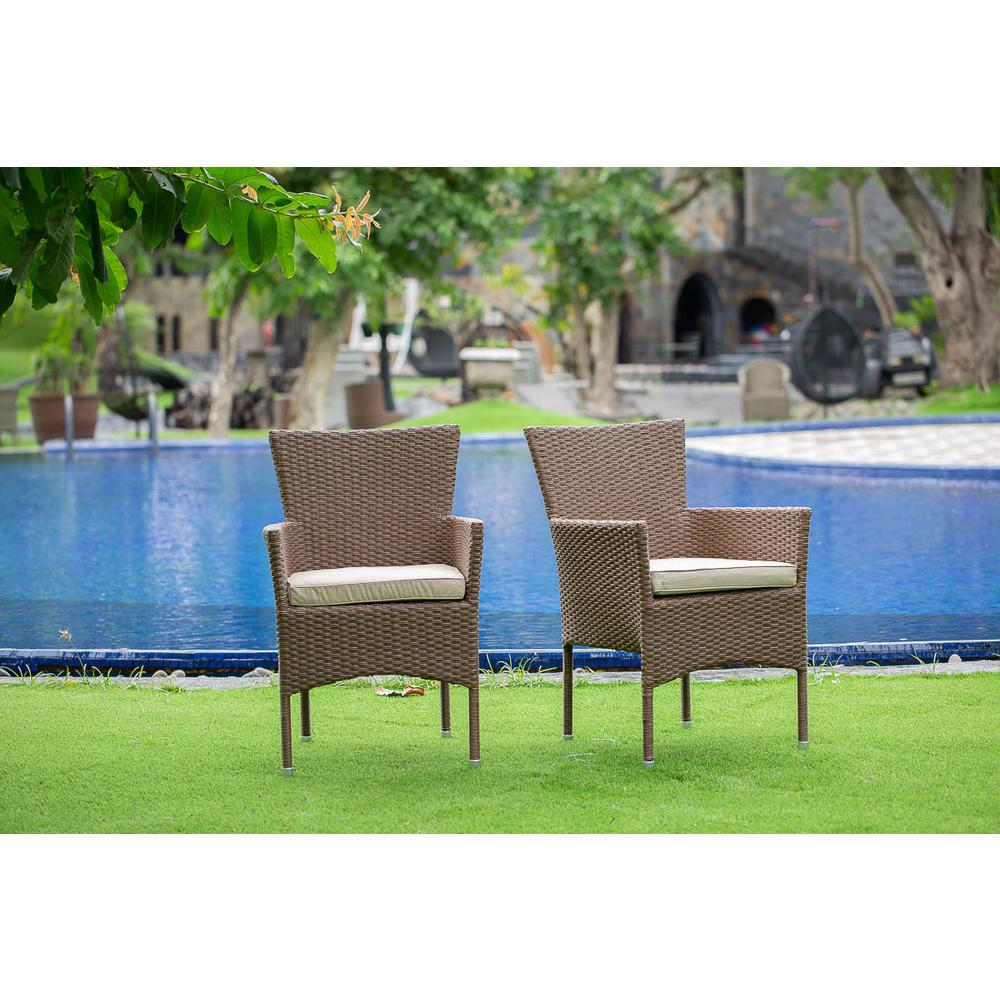 Brown Wicker Patio Chair - Comfortable Outdoor Furniture for Your Patio