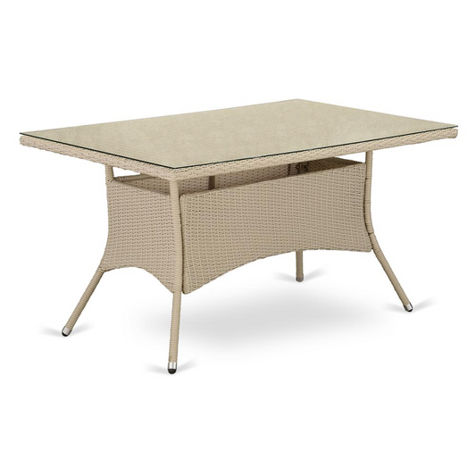 Wicker Patio Table Cream - Budget-Friendly Outdoor Dining Table