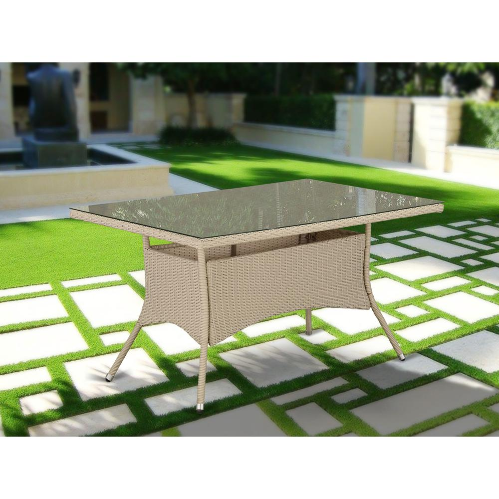 Wicker Patio Table Cream - Budget-Friendly Outdoor Dining Table