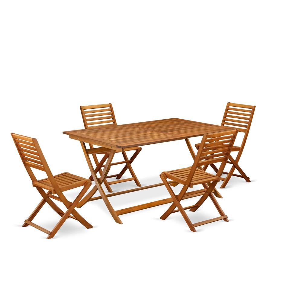 East West Furniture 7 Piece Outdoor Patio Set - Perfect for Shore, Camping, and Picnics