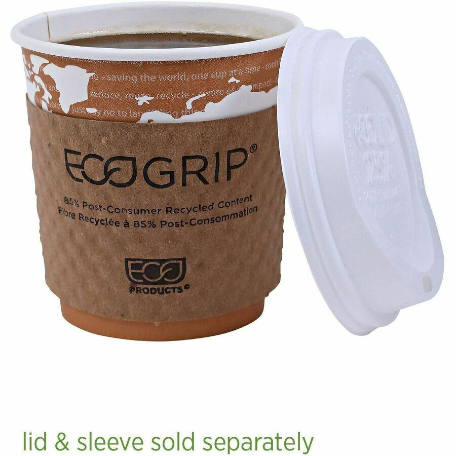 Eco-Products 10 oz World Art Hot Beverage Cups - Leakproof, Plant-Based Resin Lining