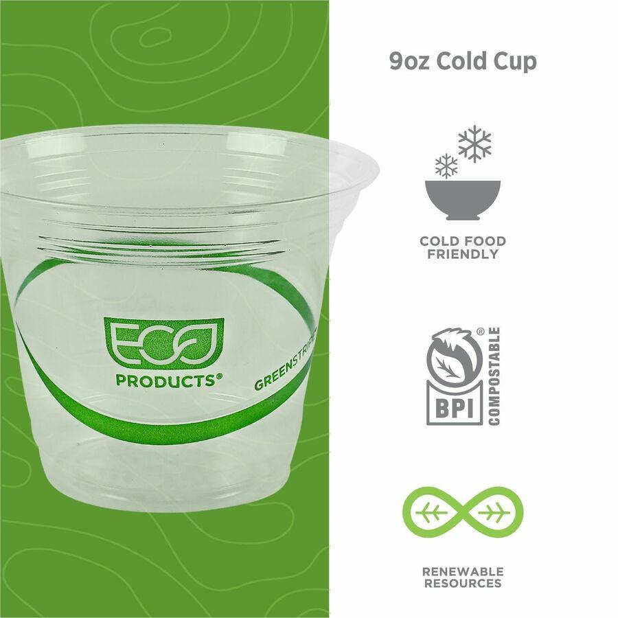 Eco-Products 9 oz GreenStripe Cold Cups - Renewable and Compostable