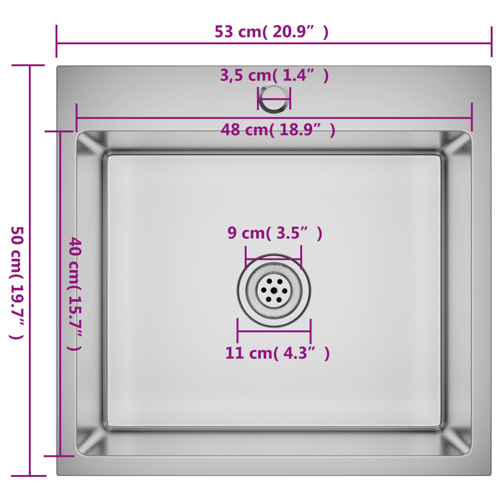 vidaXL Handmade Kitchen Sink Stainless Steel - Elegant and Functional