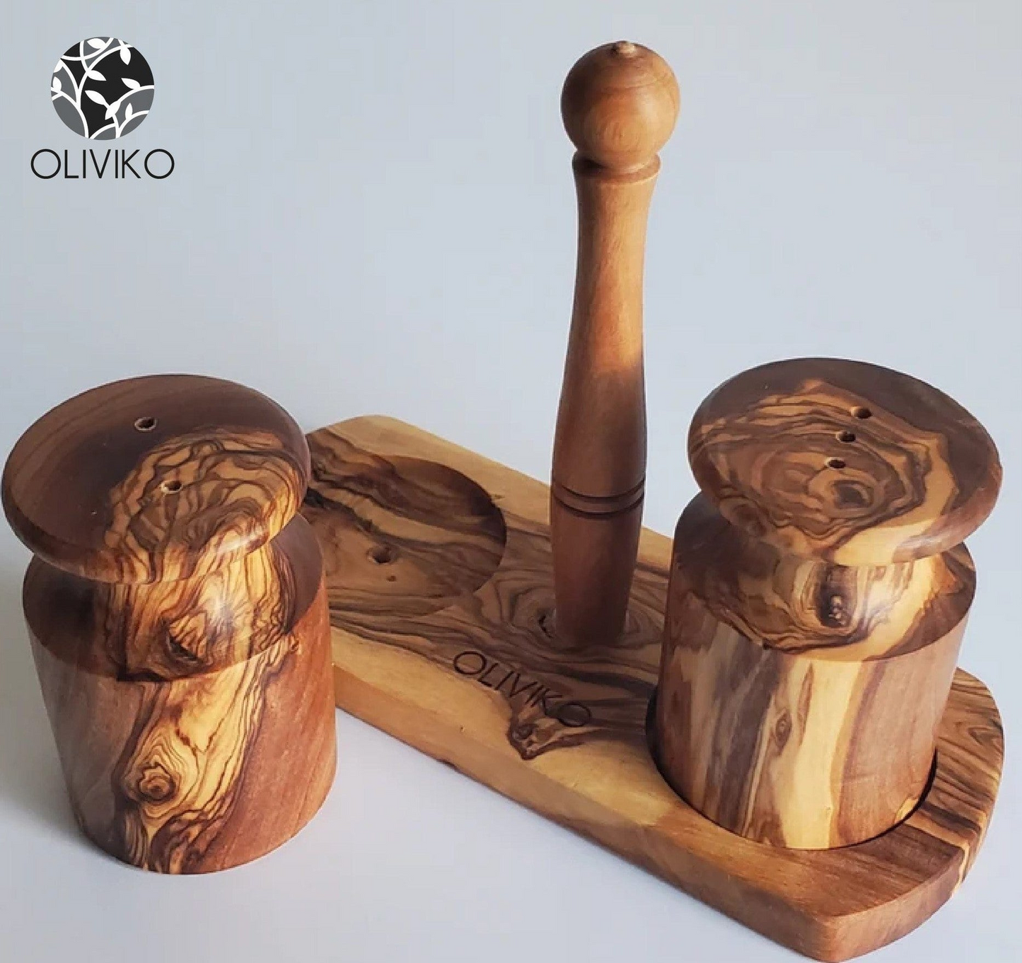 Handmade Olive Wood Salt and Pepper Shaker - Elegant Kitchenware