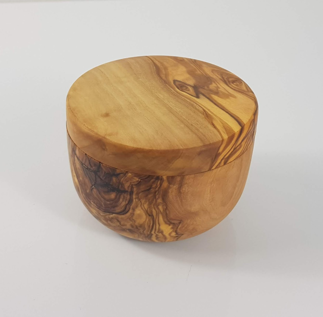 OLIVIKO Handmade Olive Wood Salt Keeper Box, Salt Cellar with Magnetic Lock