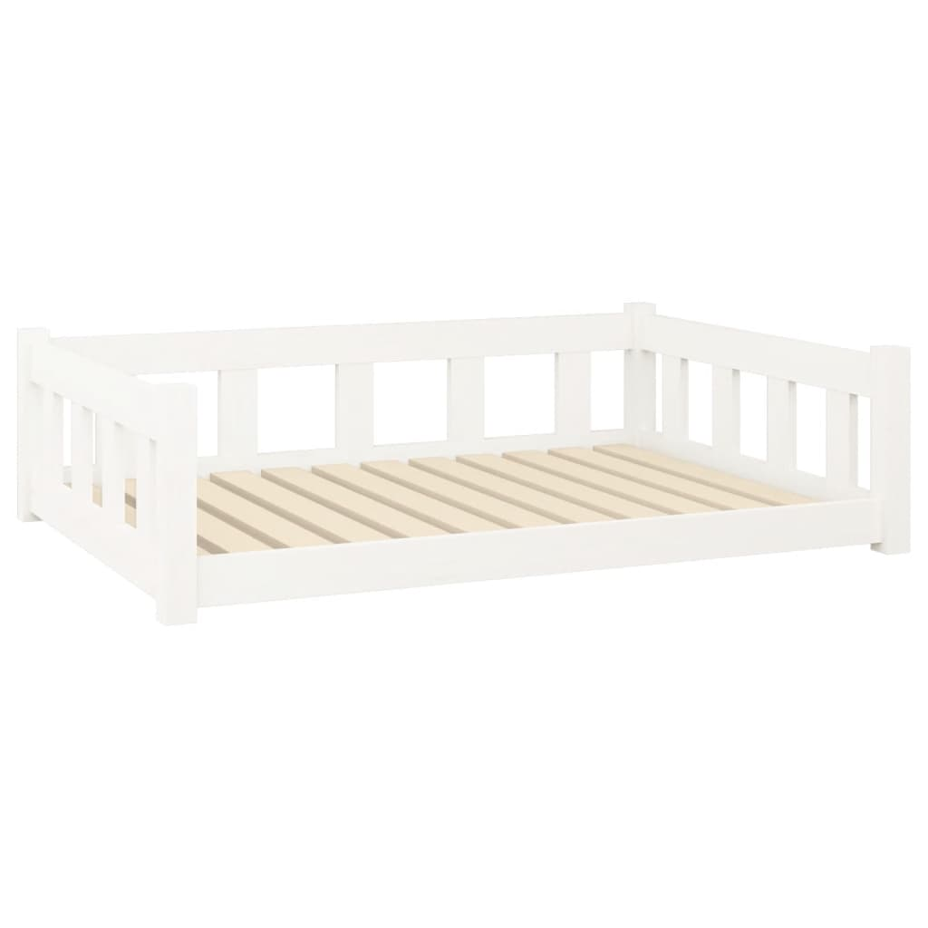 vidaXL Dog Bed White 41.5"x29.7"x11" Solid Wood Pine - Comfortable and Stylish