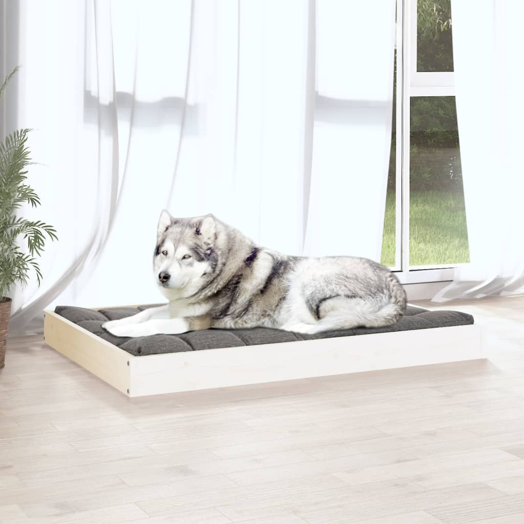 vidaXL Dog Bed White 40"x29.1"x3.5" Solid Wood Pine - Comfortable and Stylish