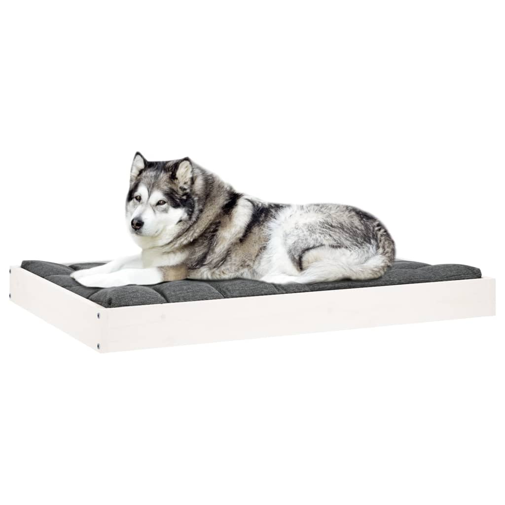 vidaXL Dog Bed White 40"x29.1"x3.5" Solid Wood Pine - Comfortable and Stylish