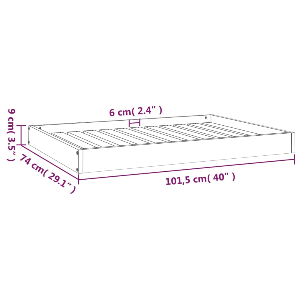 vidaXL Dog Bed White 40"x29.1"x3.5" Solid Wood Pine - Comfortable and Stylish