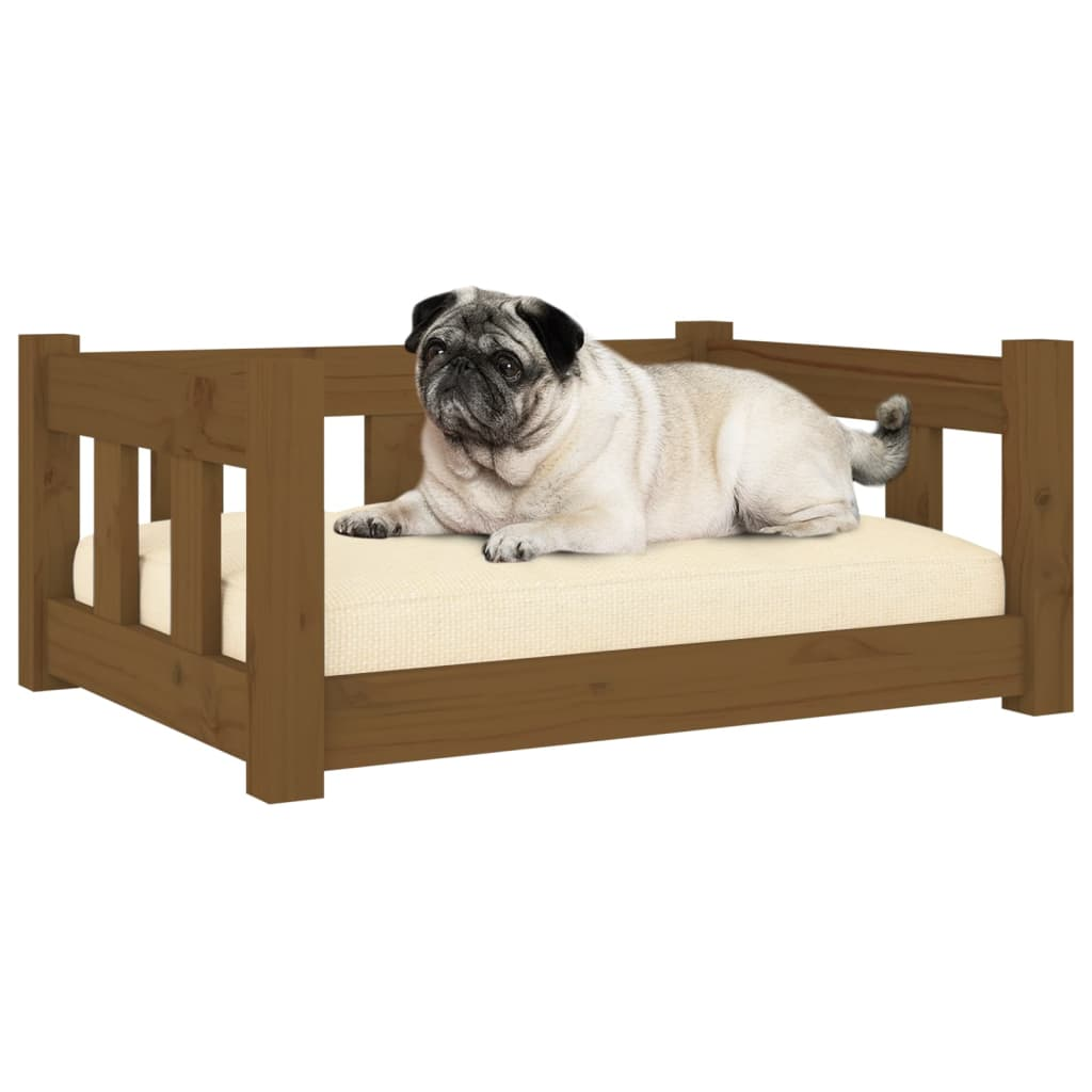 vidaXL Dog Bed Honey Brown 25.8"x19.9"x11" Solid Wood Pine