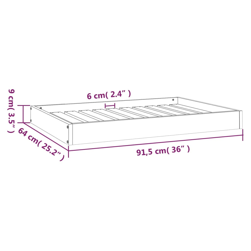 vidaXL Dog Bed White 36"x25.2"x3.5" Solid Wood Pine - Comfortable and Stylish