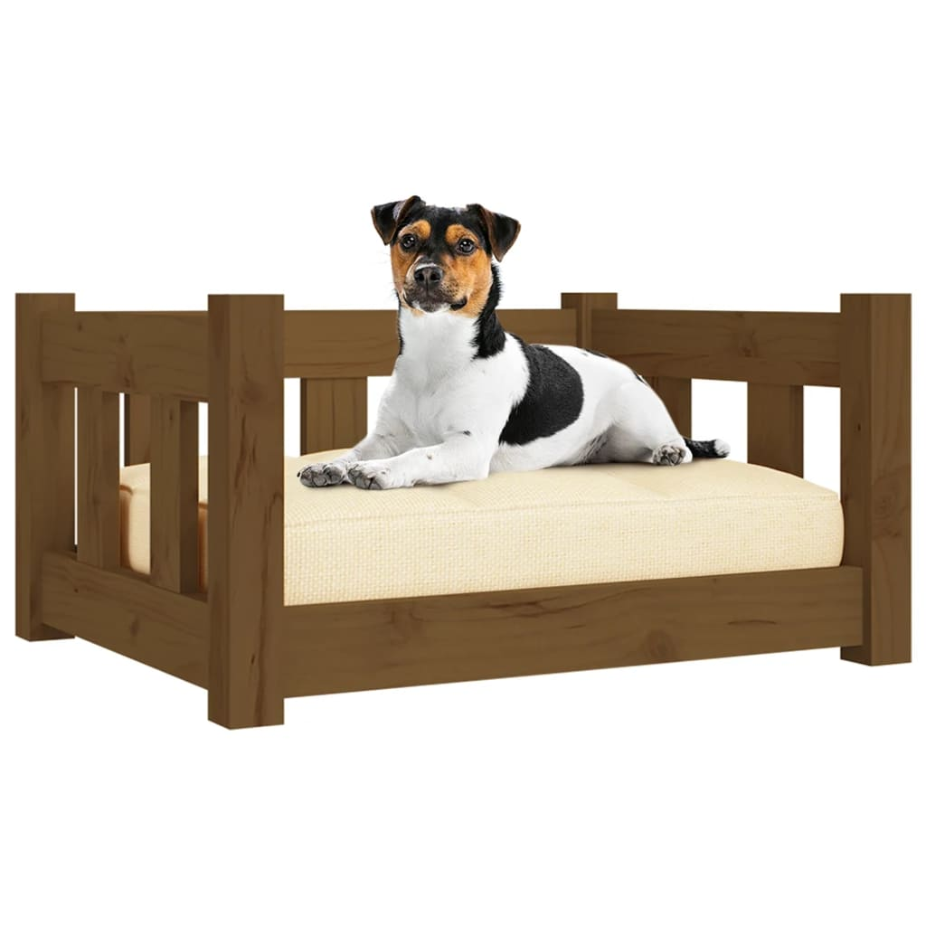 vidaXL Dog Bed Honey Brown 21.9"x17.9"x11" Solid Wood Pine - Comfortable and Stylish