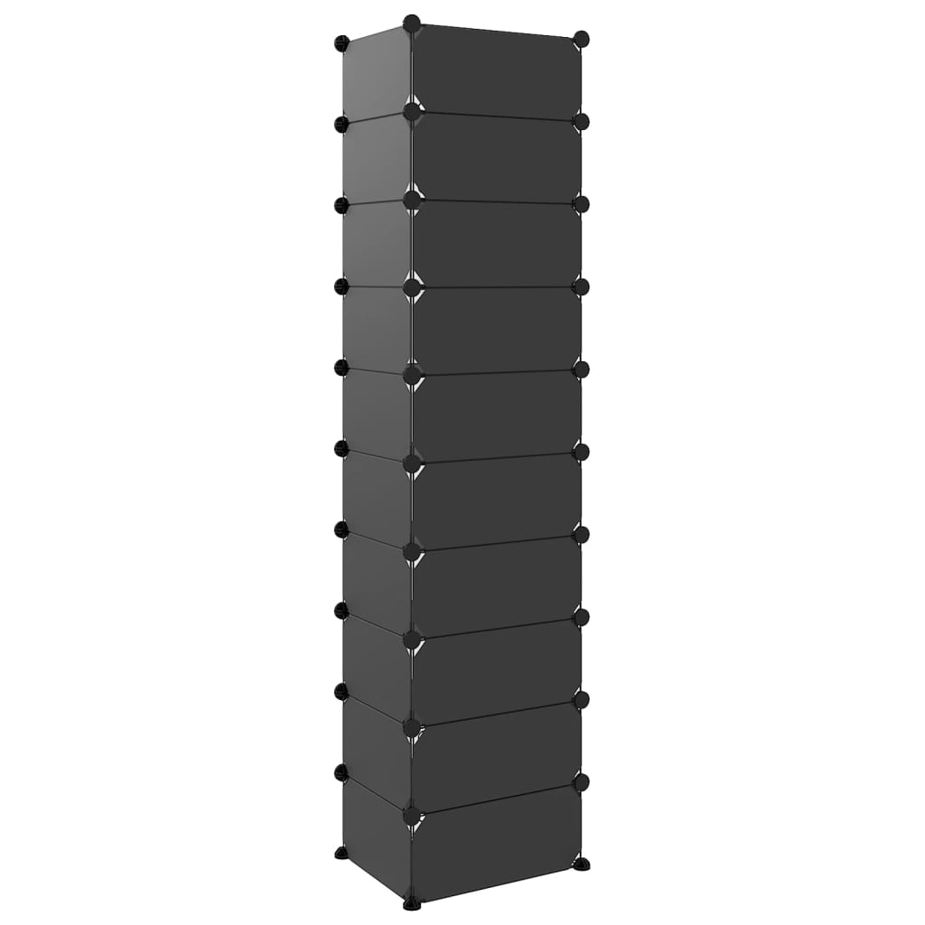 vidaXL Shoe Rack Black 17.3"x12.6"x68.5" PP