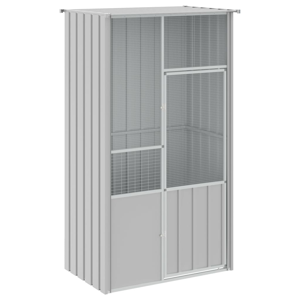 vidaXL Bird Cage Gray 45.3"x30.7"x78.7" Galvanized Steel - Spacious and Sturdy Aviary for Birds and Small Animals