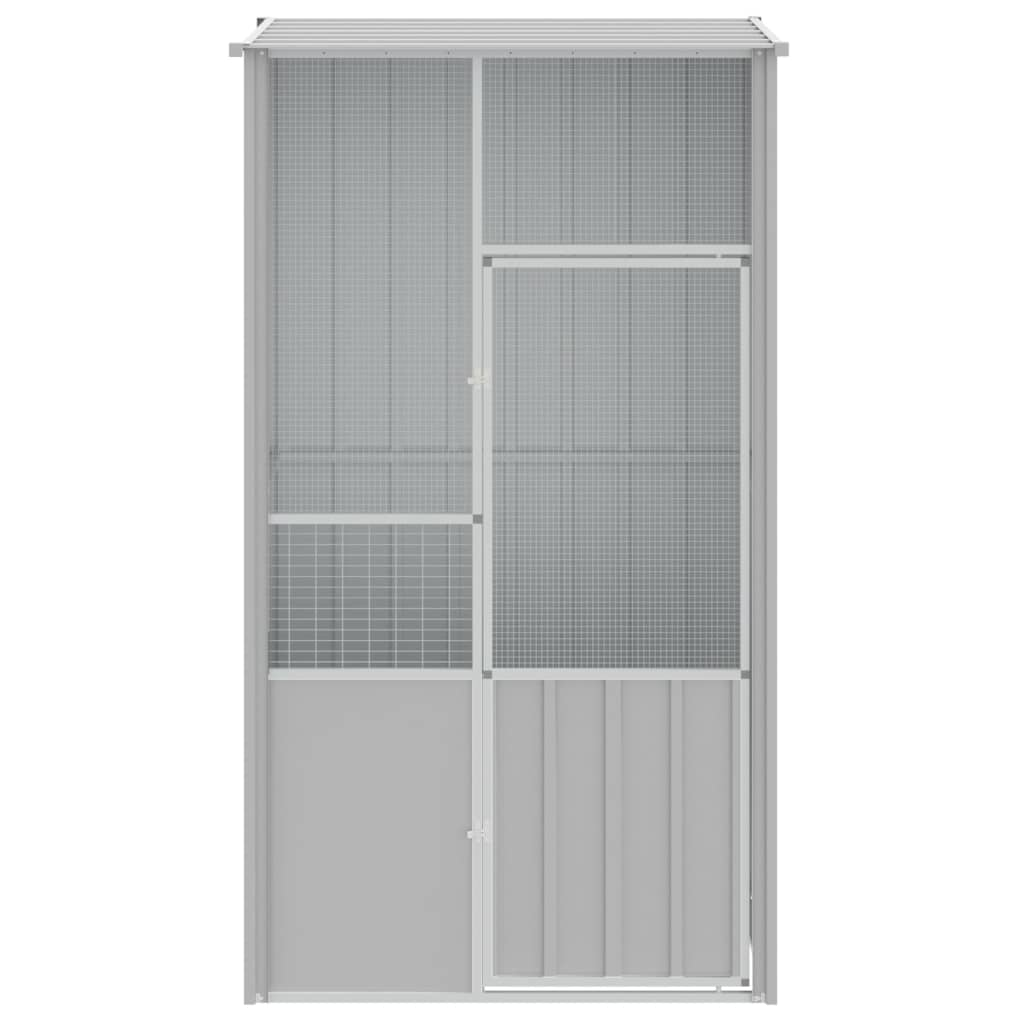 vidaXL Bird Cage Gray 45.3"x30.7"x78.7" Galvanized Steel - Spacious and Sturdy Aviary for Birds and Small Animals