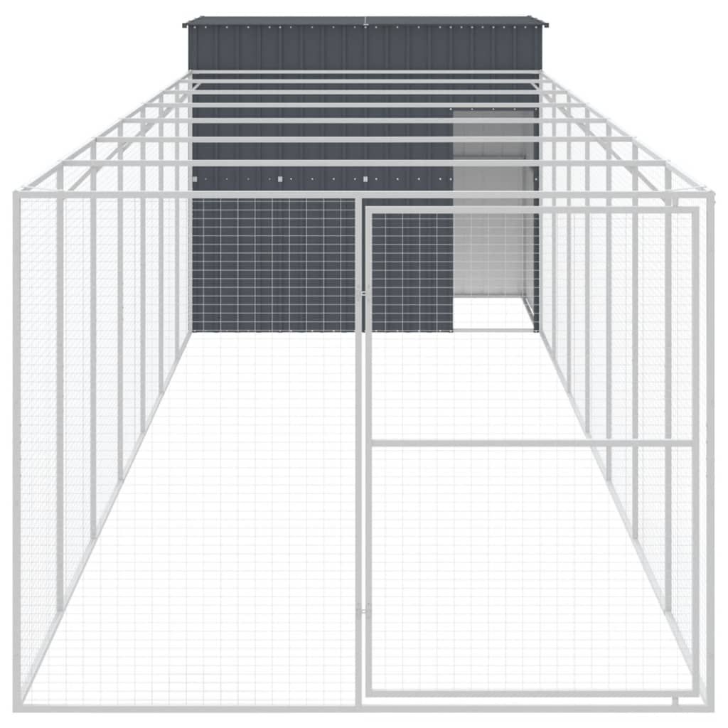 vidaXL Dog House with Run Anthracite - Durable and Versatile