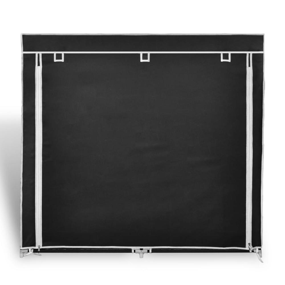 vidaXL Fabric Shoe Cabinet with Cover 45" x 11" x 43" Black - Organize Your Shoe Collection