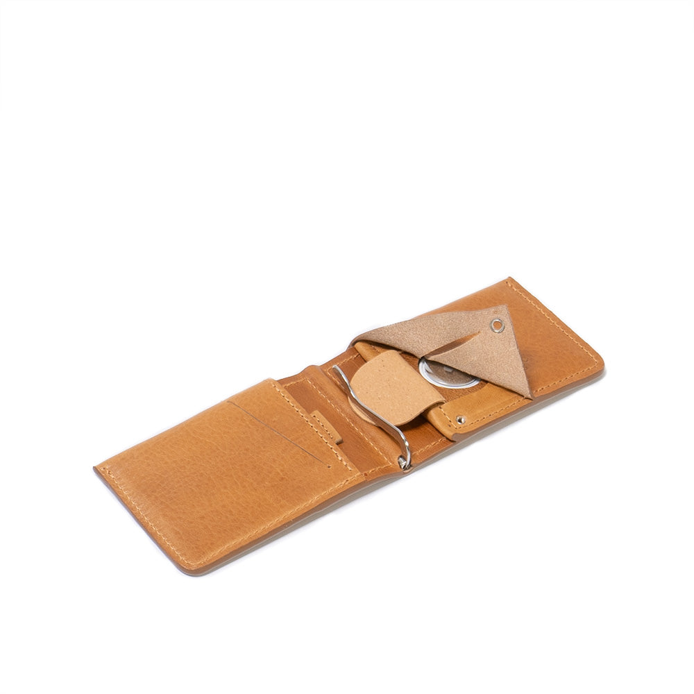 Leather AirTag Wallet with Money Clip - Sleek & Functional