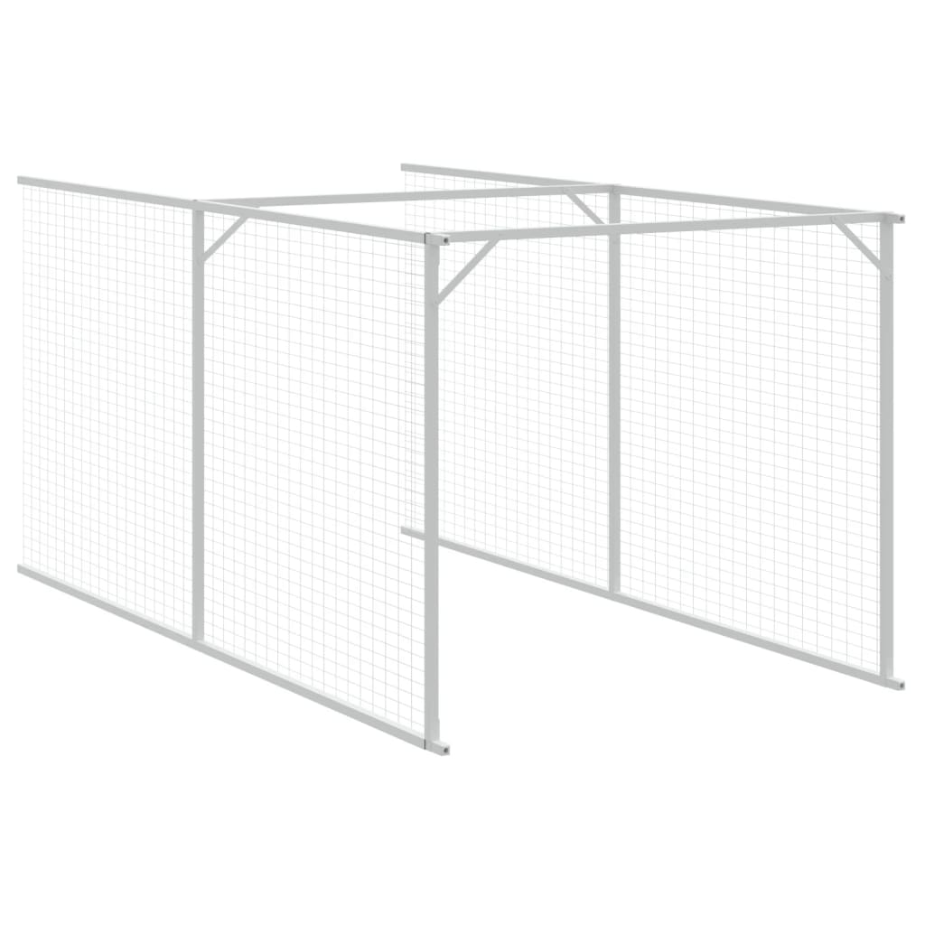 vidaXL Dog House with Roof Light Gray 46.1"x320.1"x48.4" Galvanized Steel