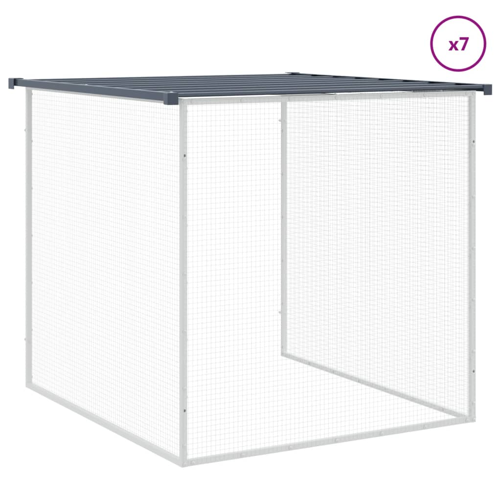 vidaXL Chicken Cage with Roof Anthracite 316.1"x38.6"x35.4" Galvanized Steel