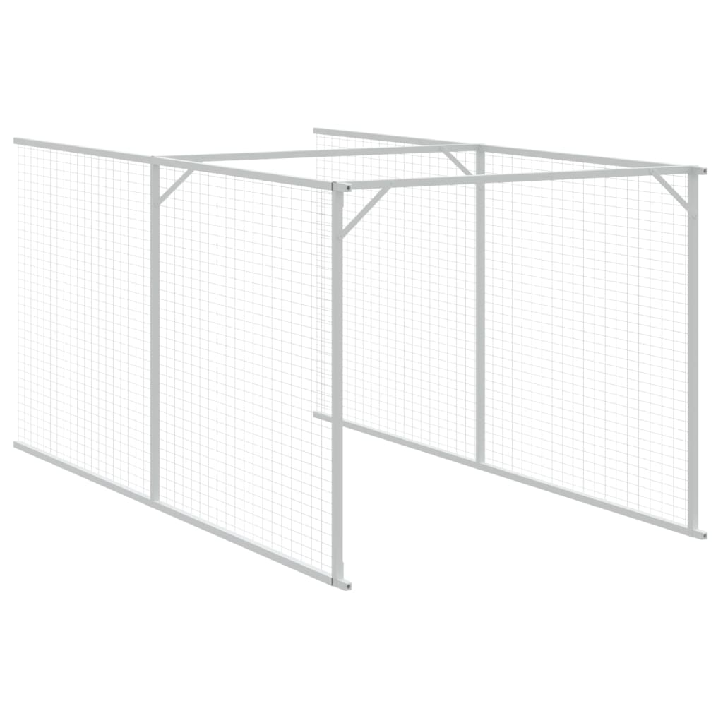 vidaXL Dog House with Run Anthracite 43.3"x159.4"x43.3" Galvanized Steel