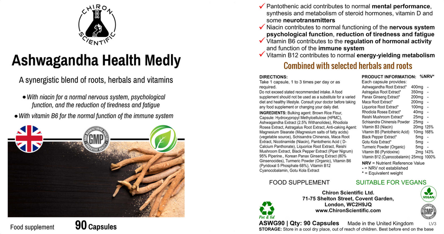 Ashwagandha Health Medly - Herbal Root and Vitamin Complex