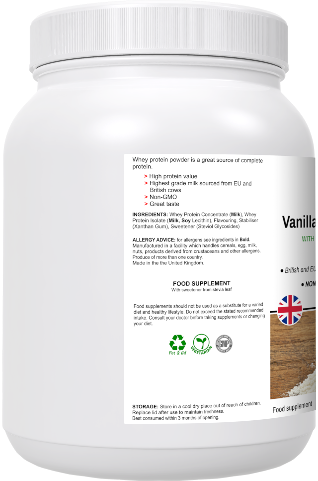 Delicious Vanilla Whey Protein Mix - High Quality and Hormone-Free