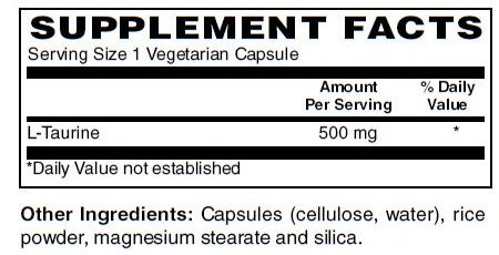 Premium Taurine Supplement for Cardiovascular Health, Liver Function, and Mood - 100 Vegetarian Capsules