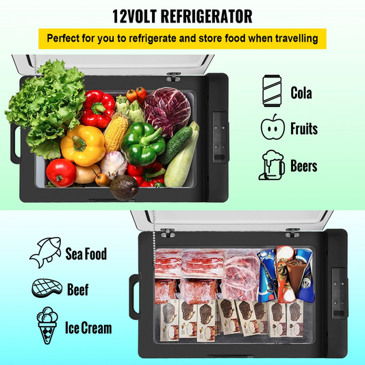 VEVOR 12 Volt Refrigerator - Portable Car Compressor Fridge Cooler (42 Quart)