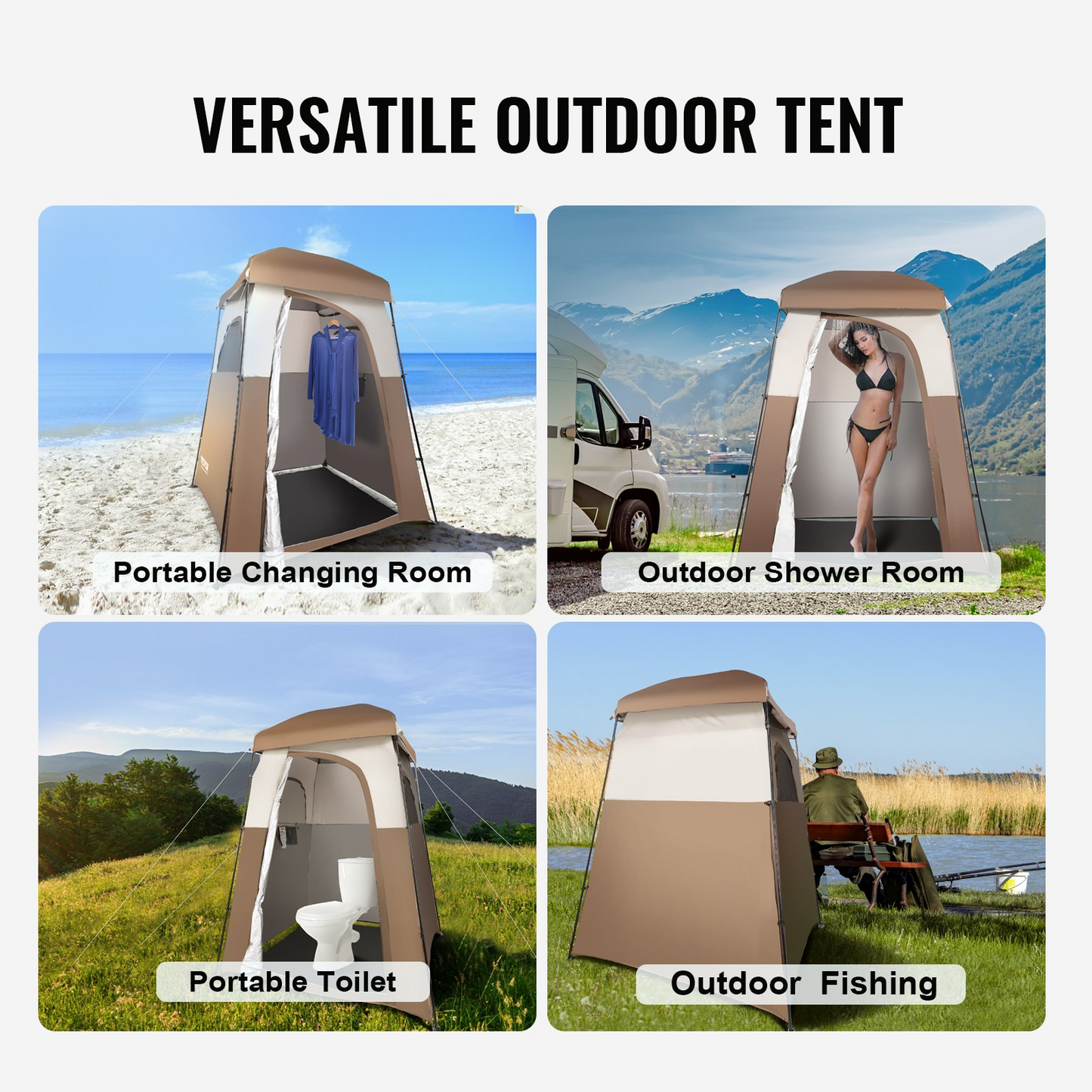 VEVOR Camping Shower Tent - Oversize Outdoor Portable Shelter