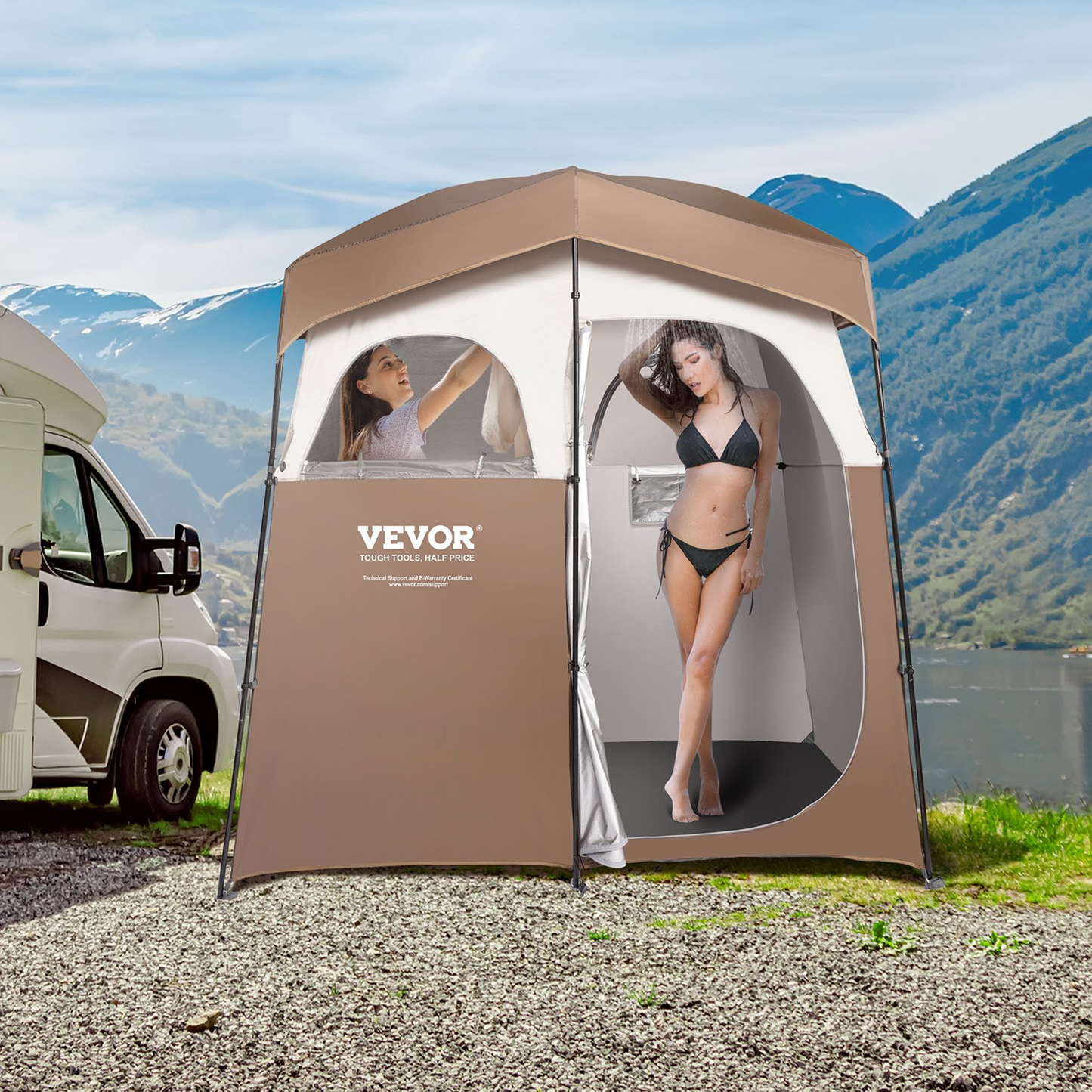 VEVOR Camping Shower Tent - Oversize Outdoor Portable Shelter