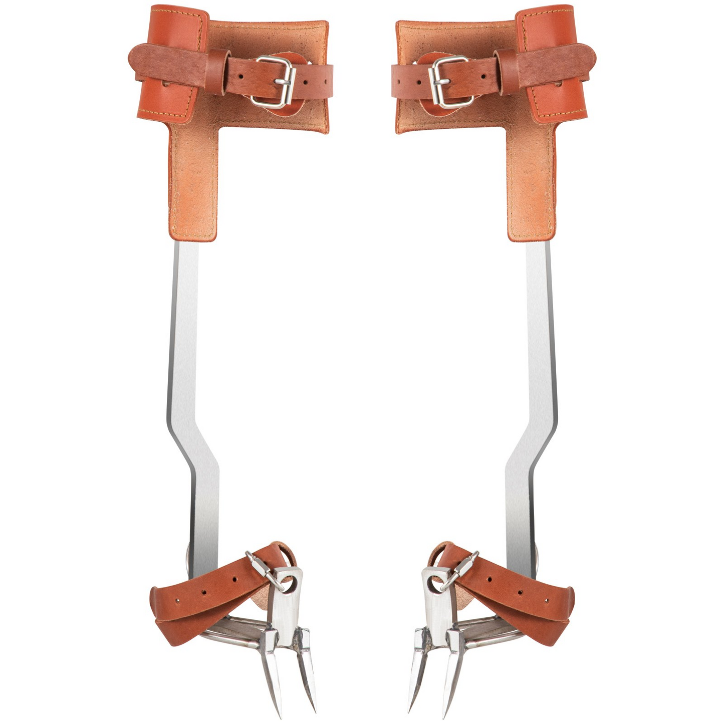 VEVOR Tree Climbing Spikes | Stainless Steel Pole Climbing Spurs with Adjustable Straps and Cow Leather Padding
