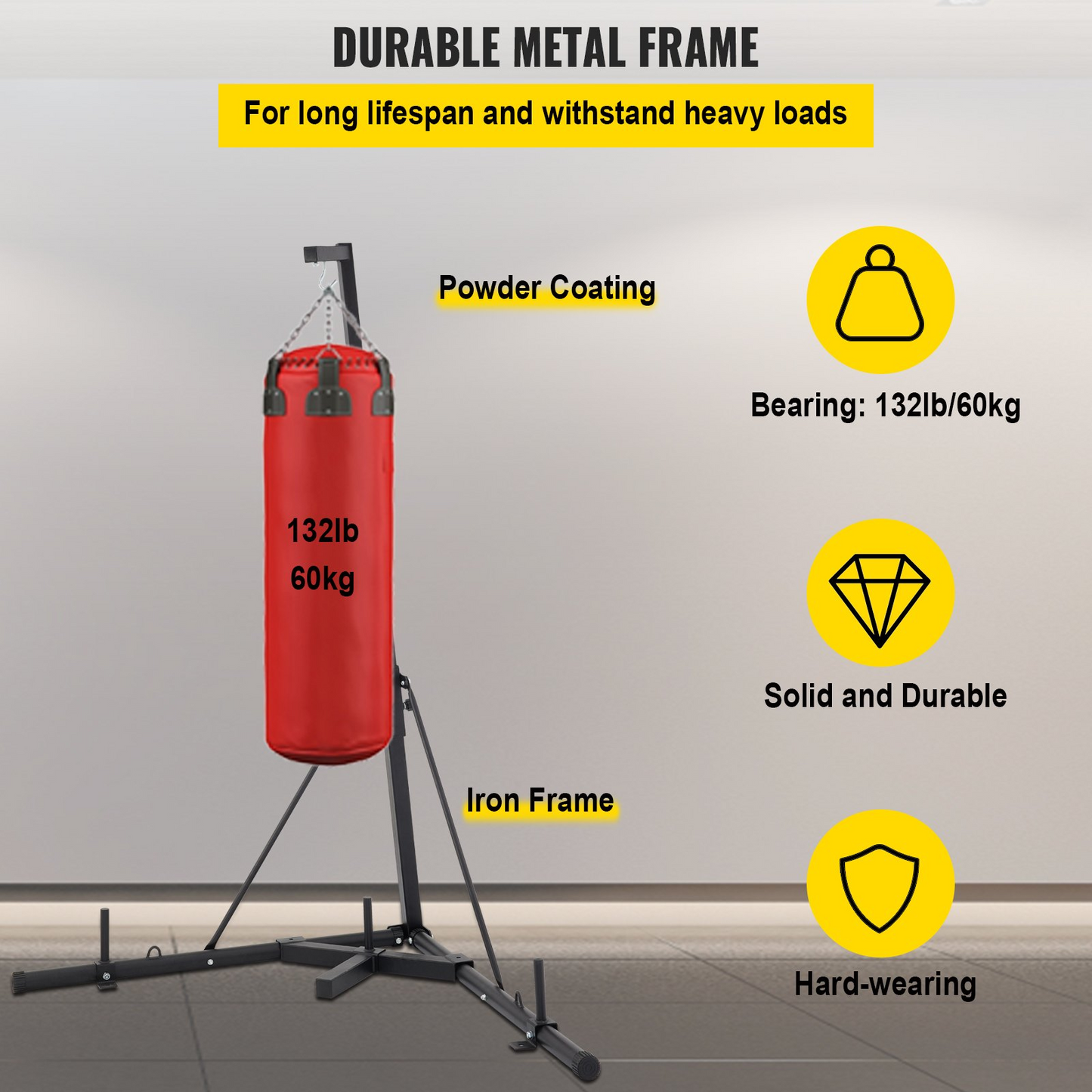 VEVOR Heavy Bag Stand Free Standing Punching Punch Bracket Station