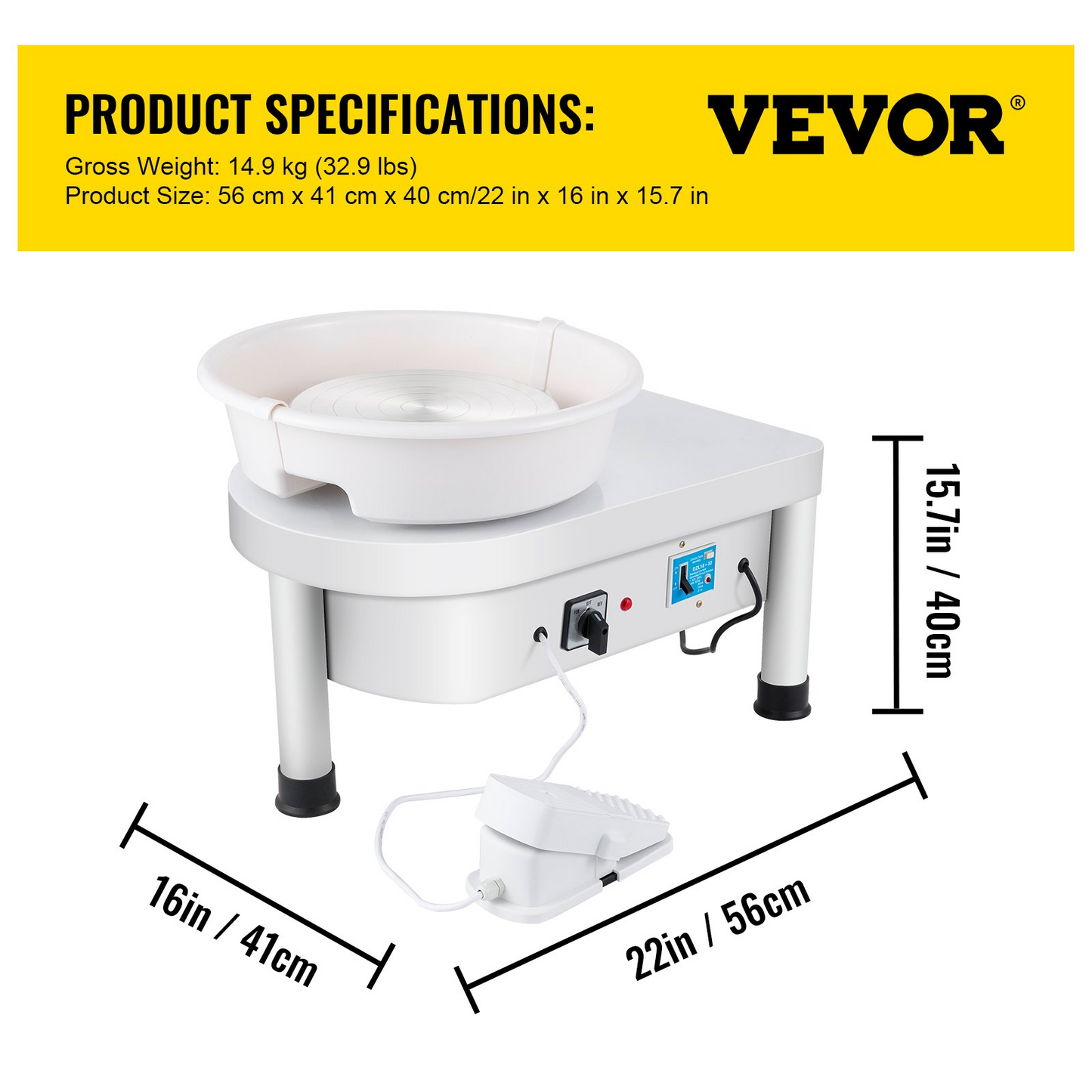 280w 25cm Electric Pottery Wheel Ceramic Machine | Art Craft DIY 110v