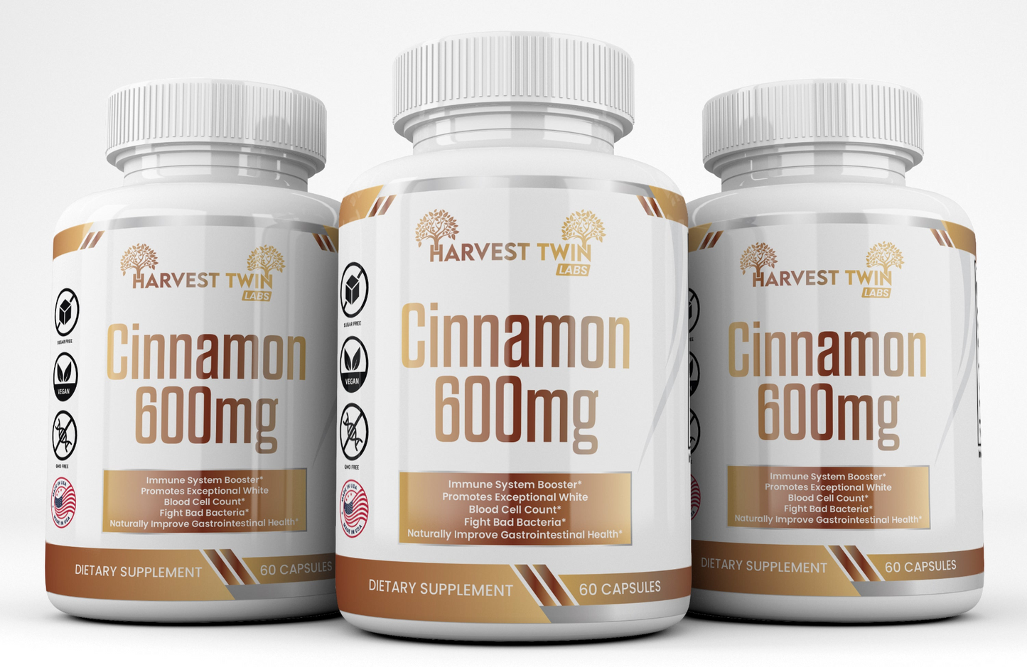 Harvest Twin Labs Cinnamon - 600mg 3 Pack | Immune System Booster