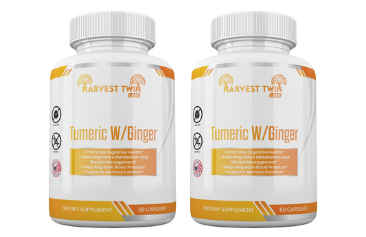 2 Pack Turmeric with Ginger - Promote Digestive Health, Support Memory Function, and Regulate Blood Pressure