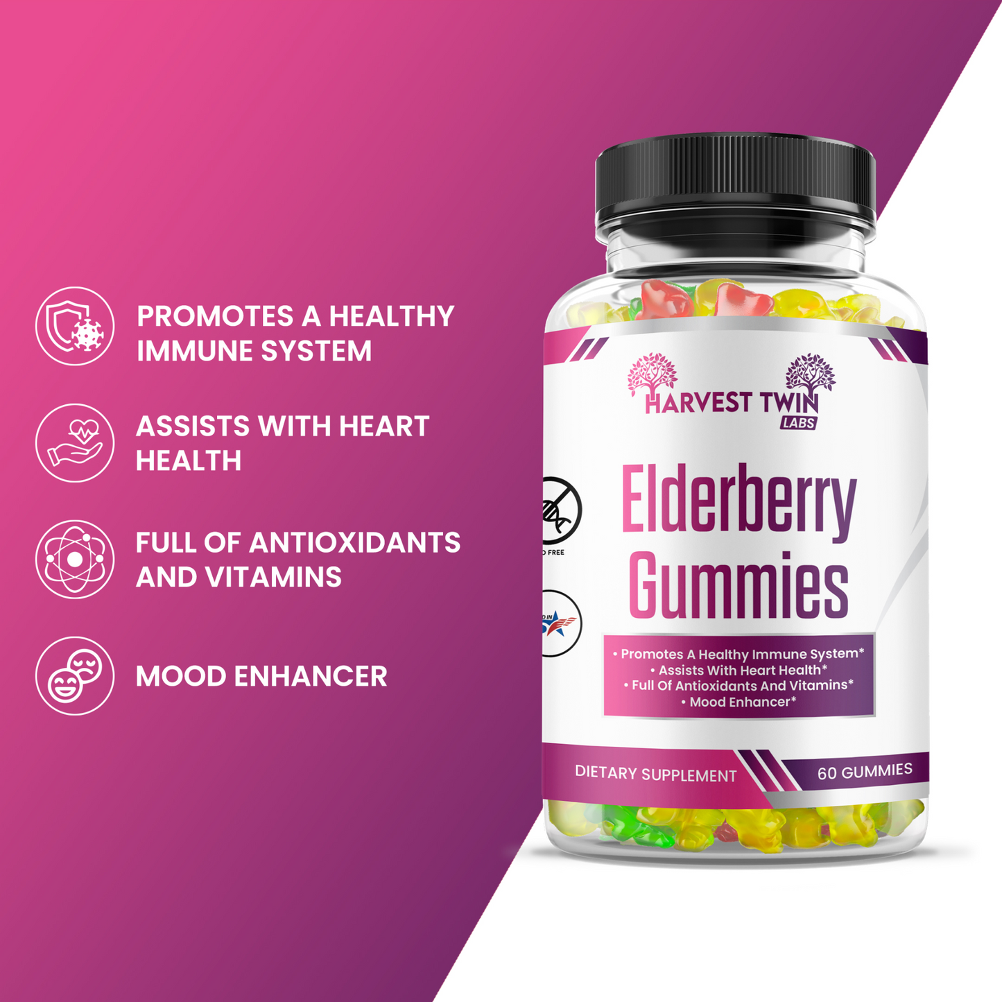 Buy Elderberry Gummies 2 Pack - Boost Heart Health and Immunity