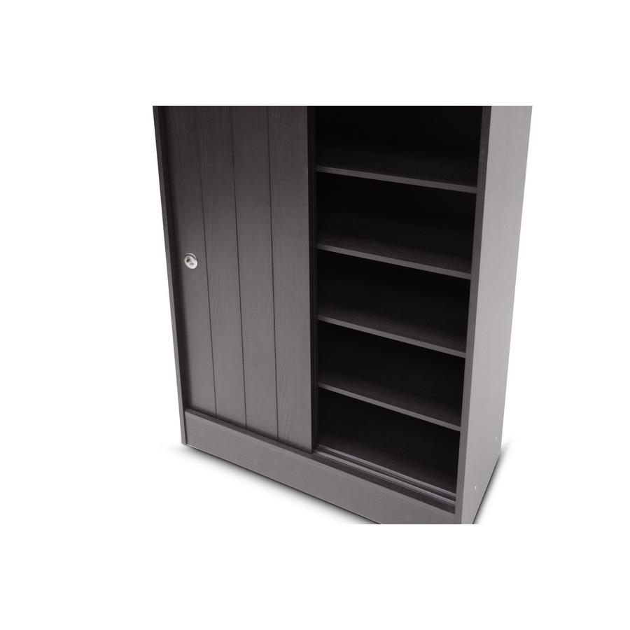 Baxton Studio Espresso Shoe-Rack Cabinet - Organize Your Shoe Collection with Style